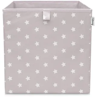 Lifeney Aufbewahrungsbox mit Sternenmotiv 33 x 33 x 33 cm 1-tlg. hellgrau