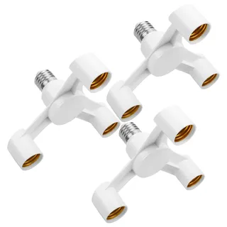 Yiahin E27 Splitter Lampenfassung, Doppellampenfassung, LED Splitter, 3 in 1 E27 Sockel Splitter Adapter, 3 Leuchtmittel in 1, E27 auf E27 Sockel Konverter, 3 Stück