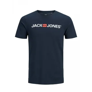 JACK & JONES T-Shirt Corp mit Schriftzug in Dunkelblau-XS