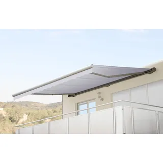 Elektrische Kassetten-Markise T123, Vollkassette Volant 4,5x3m Acryl Creme - Beige