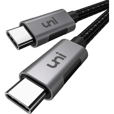 uni USB-C Ladekabel 4.5m, USB C auf USB C Kabel 5A 100W, kompatibel für iPhone 15/15 Plus/15 Pro, MacBook Pro M2, iPad Pro, Surface Book, Galaxy, Google Pixel 3/3XL usw.