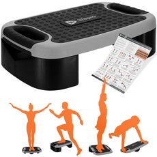 LifePro 4-in-1 Aerobic-Balance-Board und Step-Up-Übungsplattform – Verstellbares multifunktionales Balance-Board, schräge Brett, Stepper für Übung – Heimtraining, rutschfeste Stepper Plattform für