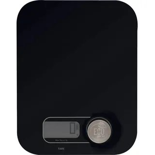 Weis Eco Pro Küchenwaage aus Kunststoff und Glas in der Farbe Schwarz, Maße: 19cm x 24,5cm x 4,2cm, 10539