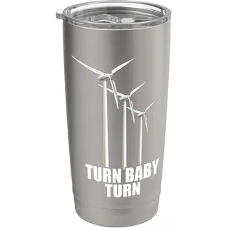 Windrad Turn Baby Turn Windkraft Strom Erneuerbare Energien Doppelwandiger Edelstahl-Thermobecher