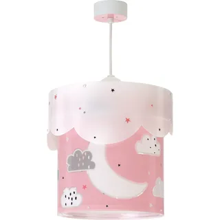 Dalber Lampe kinderzimmer, kinderlampe Pendelleuchte Hängelampe, Deckenleuchte Kinder, Deckenlampe kinderzimmer Moon Mond und Sterne Rose, 61232S, E27