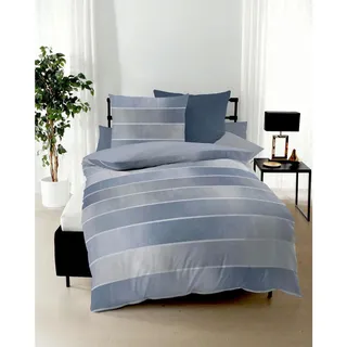 KAEPPEL Timeless Gestreift Blau 155 x 220 cm + 2 x 80 x 80 cm