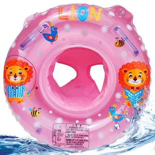 Baby Swimming Ring Float, Schwimmring für Neugeborene, Strandspielzeug Schwimm Ring für ab 6 Monate bis 36 Monate - Löwe Rosa
