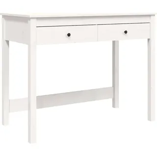 vidaXL Schreibtisch mit Schubladen Weiß 100x50x78 cm Massivholz Kiefer - Weiß