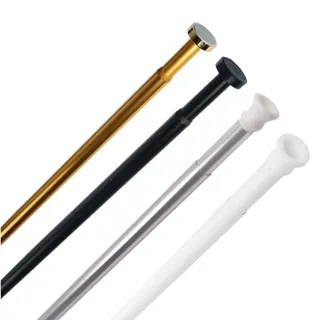 Sanilo Duschvorhangstange 90-160 cm und 120-220 cm, Duschstange Klemmstange für Duschvorhang und Gardinen, ohne bohren (Gold, 90-160cm)