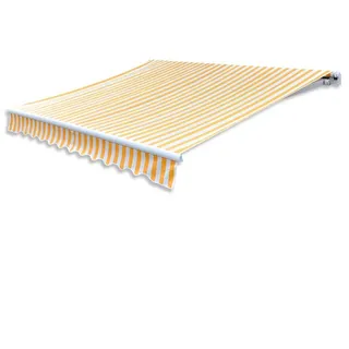 vidaXL Markisenbespannung Canvas Sonnenblumengelb & Weiß 3x2,5 m - Weiß