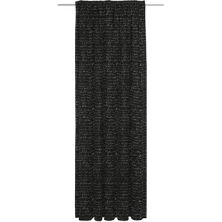 Vorhang ADAM "Scribble" Gr. 5, schwarz-weiß (weiß, schwarz), B:142cm H:255cm, Jacquard, Baumwolle, Leinen, Gardinen, Vorhang, aus Leinen und Bio-Baumwolle