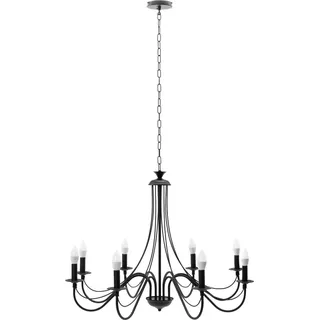 tooLight Pendellampe App648-8Cp Rustikal Schwarz 8-Lichtquelle E14 60X60X50-110Cm Einstellbar - Schwarz