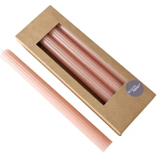 Boltze Stabkerze Classic (4-tlg., hellrosa, 25 cm, aus Wachs, geriffelte Oberfläche, klassisches Design, Stabkerze, Kerze, hellrosa Kerze, Deko) 2048490