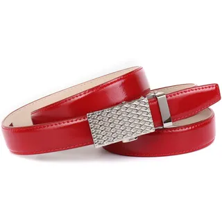 Ledergürtel ANTHONI CROWN, Damen, Gr. 85, rot (dunkelrot), Leder, unifarben, Basic, Gürtel Ledergürtel, mit silberfarbener Automatik-Schließe in filigranem Flechtdesign