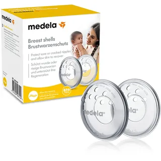 Medela Brustwarzenschutz – BPA-frei, aus weichem Silikon – Mit atmungsaktiven Lüftungsöffnungen – 2er-Set