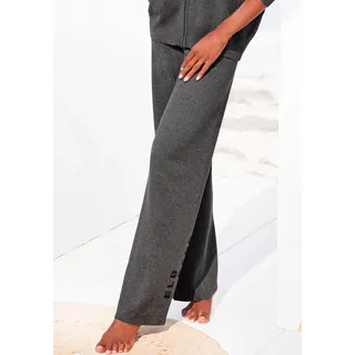 Elbsand Strickhose mit weitem Bein und eingestricktem Logo, Loungewear, anthrazit