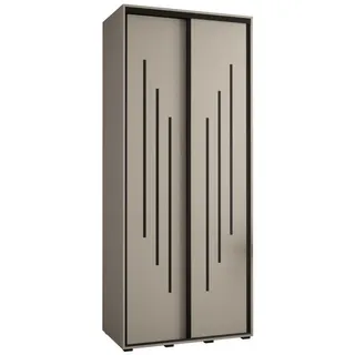 Möbel Kryspol Schwebetürenschrank 235,2/100/60 2-türig , Kaschmir , Holz , Nachbildung , 100x235.2x60 cm , Schlafzimmer, Kleiderschränke, Schwebetürenschränke