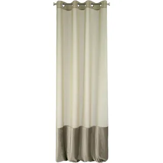 Eurofirany Vorhang Samt Glatt Edel Velvet Beige Steinchen 8 ÖsenEdel Elegant Hochwertig Glamour Schlafzimmer Wohnzimmer Glitzer, 135X250cm