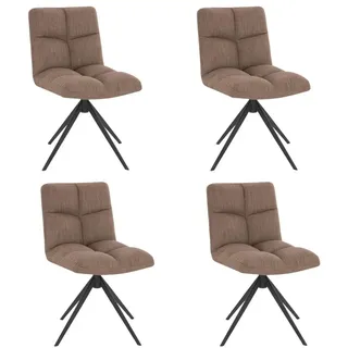 HOME DELUXE - Esszimmerstuhl NODA - 4er Set, Farbe: Samt Grau - 360 Grad drehbar, weiche Polsterung, bis 120 kg belastbar I Küchenstuhl Speisestühle Esszimmerstühle - Grau, Bronze