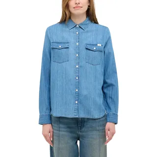 MUSTANG Hemdbluse »Damen Style Sedana Basic Shirt«, blau