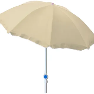 Sonnenschirm rund Ø2m beige Polyester knickbar UV Schutz - Beige