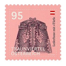 Österreichische Post 0,95 € Briefmarken ECO S "Lederhose mit "Türl" - Traunviertel" selbstklebend 100 St.