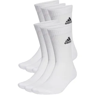 adidas Unisex Kinder Cushioned Sportswear Crew Socks 6 Pairs, White / Black, 4-5 Years