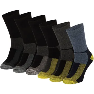 Socken APOLLO "Arbeitsocken", Herren, Gr. 39-42, blau grau gelb, Polyamid, Polyester, Viskose, Wolle, unifarben mit Farbeinsätzen, Socken Socken, Funktionelle Arbeits-Thermosocken