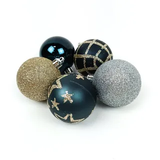 Atmosphera Createur d ́interieur Weihnachtskugeln 5 cm, 15er-Set , Multicolor, Grün , Kunststoff , 5x6.3x5 cm , Dekoration, Weihnachtsdekoration, Christbaumschmuck