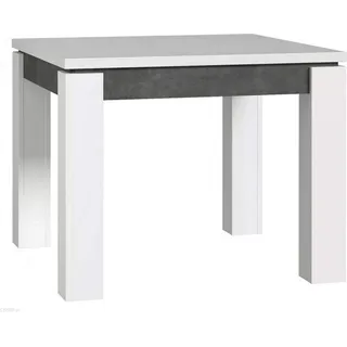 Furniture24 Tisch Brugia EST45, Esstisch ausziehbar 90-135-180 cm, Weiß Hochglanz - Weiß