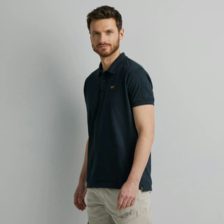 Poloshirt PME LEGEND, Herren, Gr. L (52/54), weiß (sky captain), Web, Obermaterial: 95% Baumwolle, 5% Elasthan, normal hüftbedeckend, Rundhals, Shirts Poloshirt, mit Logostickerei
