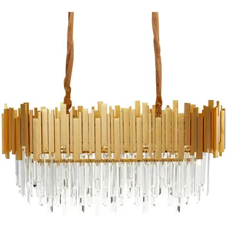 BELIANI Kronleuchter Gold Aluminium Deckenleuchte mit Kristallen Beleuchtung Glamour - Gold