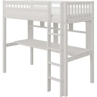 FURNLUX Hochbett Nordic Dream Weiß 90x200cm / Hauptfarbe: Weiß / Abmessungen: 106 x 183 x 209 cm - Weiß