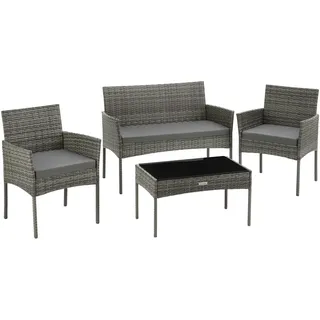 Tectake tectake® Rattan Gartenset Palese für 4 Personen
