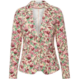 ICHI IHKATE PRINT BL14 Damen Blazer Kurzblazer Jacke gemusterter Ein-Knopf-Blazer mit Stretch und Reverskragen, Größe:M, Farbe:Structured Flower Mix1 (201850)