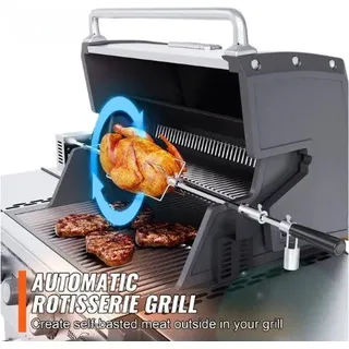 XXL Grillspieß RVS 101cm 9W Motor für 12kg