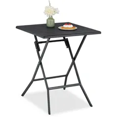 Bild Klapptisch, klappbarer Camping Tisch, HxBxT: 73x62x62 cm, Faltbarer Multifunktionstisch, Gartentisch, schwarz