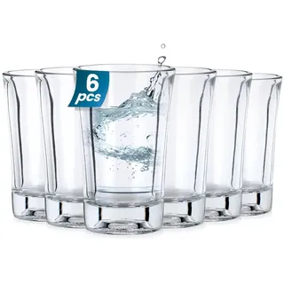 Vilde Schnapsgläser Glas Shotgläser Kleine Likörgläser Transparent Shot Gläser Spülmaschinenfest Dicke Basis Schnapsgläser für Party Festival Tequila Ouzo Vodka 40 ml 6 Stk.