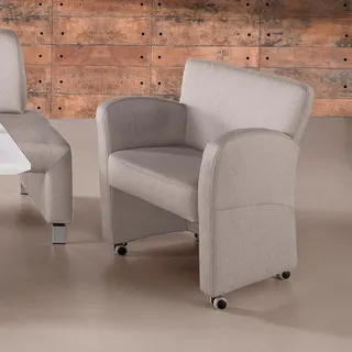 exxpo - sofa fashion Sessel Intenso Leder/Mikrofaser 66 x 83 x 66 cm Beige mit Rollen