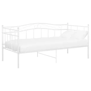 vidaXL Schlafsofa Bettgestell Weiß Metall 90x200 cm - Weiß