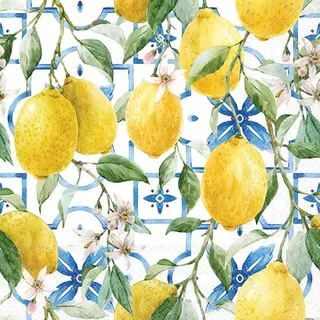 Ambiente Serviette Mediterrane Zitronen Papier 20 Stk 33x33 cm Bedruckt