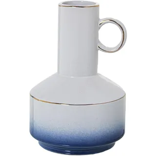 Alexandra House Living Vase, Blau, Weiß, Keramik, 15 x 16 x 23 cm mit Griff