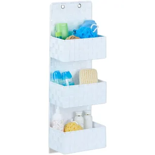 Relaxdays Hängeorganizer 25 x 75 x 15 cm 3-tlg. weiß