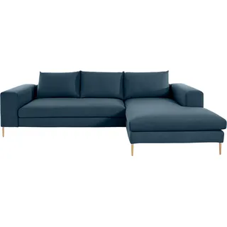 OTTO home Polsterecke »Finnja, softer, legerer Sitzkomfort, bequem, zeitloses Design, L-Form« Mit Bettfunktion & Bettkasten, blau