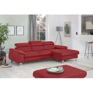Cotta Eckcouch Kunstleder 2-Sitzer rot