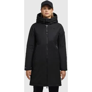 khujo Wintermantel "LISAD" mit Kapuze, hochschließender Kragen, aus Polyester und Polyamid, schwarz