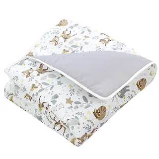 TupTam Krabbeldecke für Baby 120x120 cm - Gepolsterte Spieldecke Baby Baumwolle, XXL, OEKO-TEX, Weich & Hautfreundlich, Farbe: Wilde Tiere