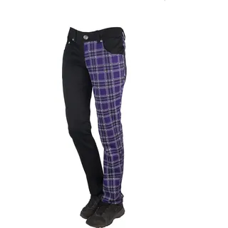 Rock Rag - Tartan, Frauenhose Schwarz/Lila im Slim-Fit-Style - Violett