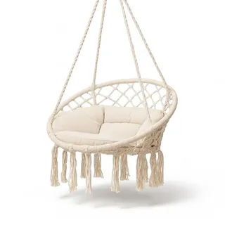 OMNA | Hängesessel BOHO - 120 cm - Beige - Komfortabel und stilvoll für Innen und Außen - Beige
