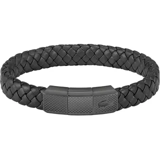 Lacoste Herren Lederarmbänder Kollektion ROKEL aus Geflochtenem Leder mit Poliertem Magnetverschluss – Erhältlich in Grün oder Schwarz